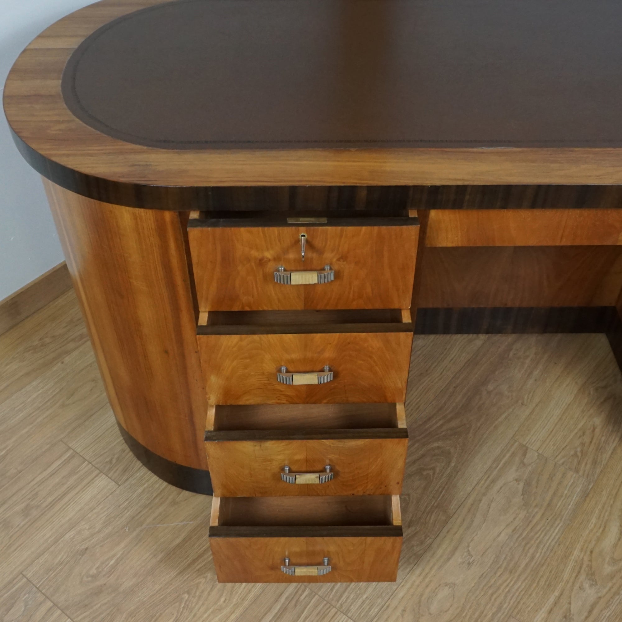 Art Deco Walnut Desk - Markies Art Deco 