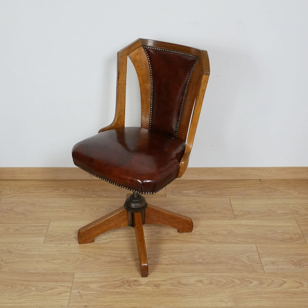 Stunning Original Art Deco Revolving Desk Chair - Markies Art Deco 