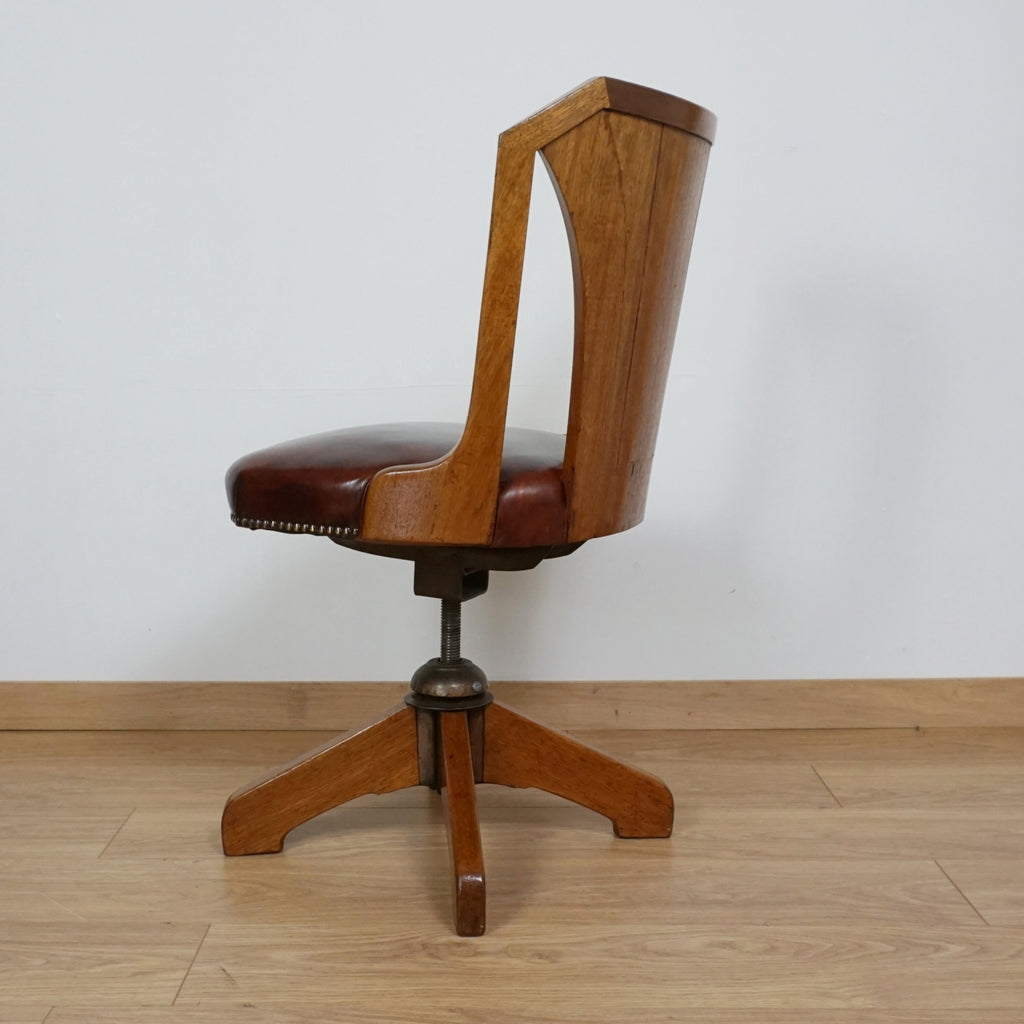 Stunning Original Art Deco Revolving Desk Chair - Markies Art Deco 
