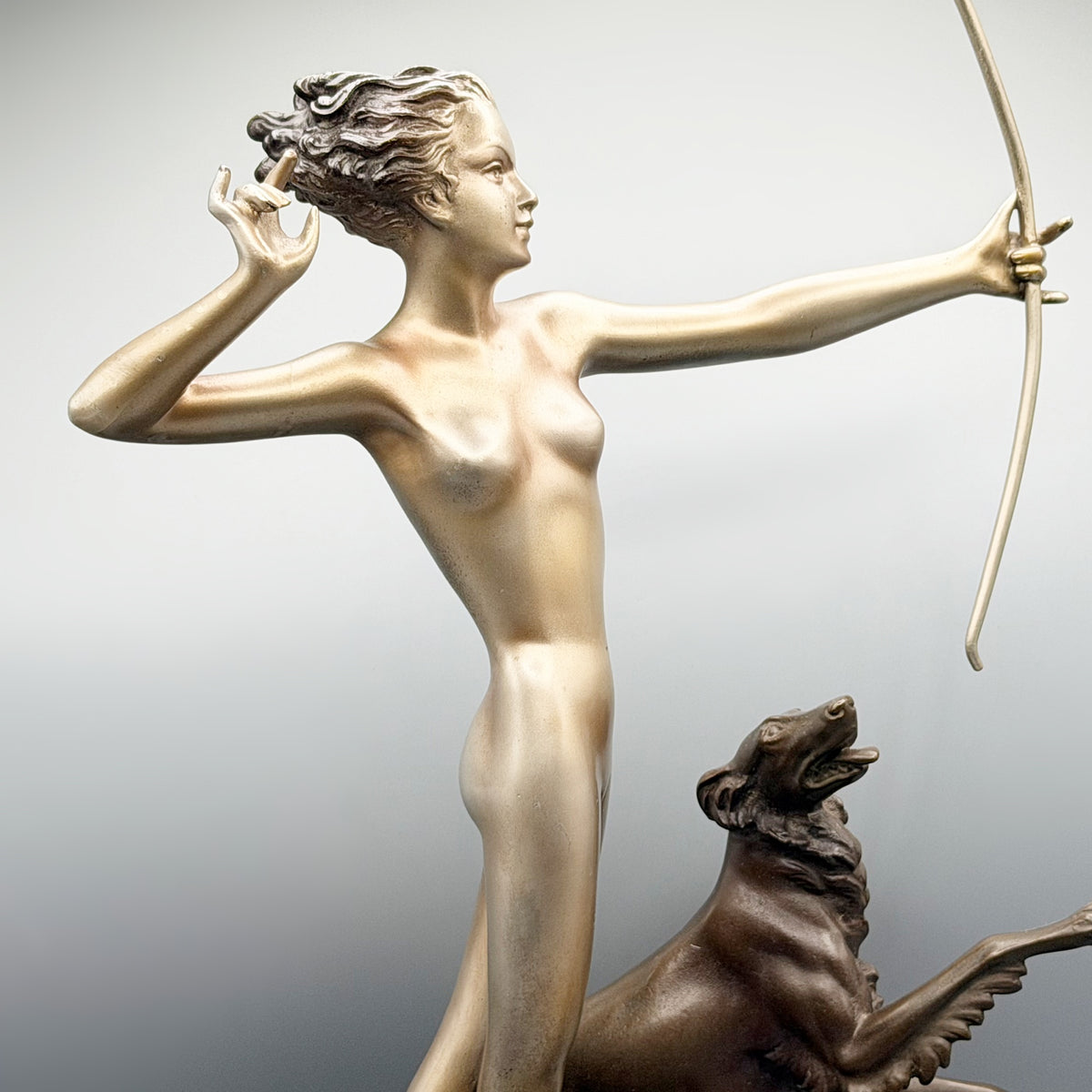 Diana the Huntress Josef Lorenzl Art Deco Bronze Sculpture - Markies Antiques Ltd