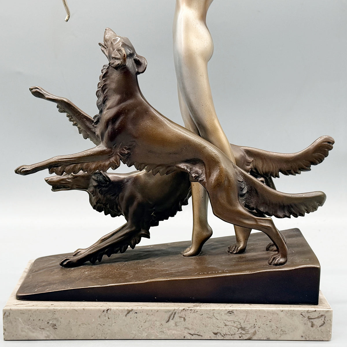 Diana the Huntress Josef Lorenzl Art Deco Bronze Sculpture - Markies Antiques Ltd