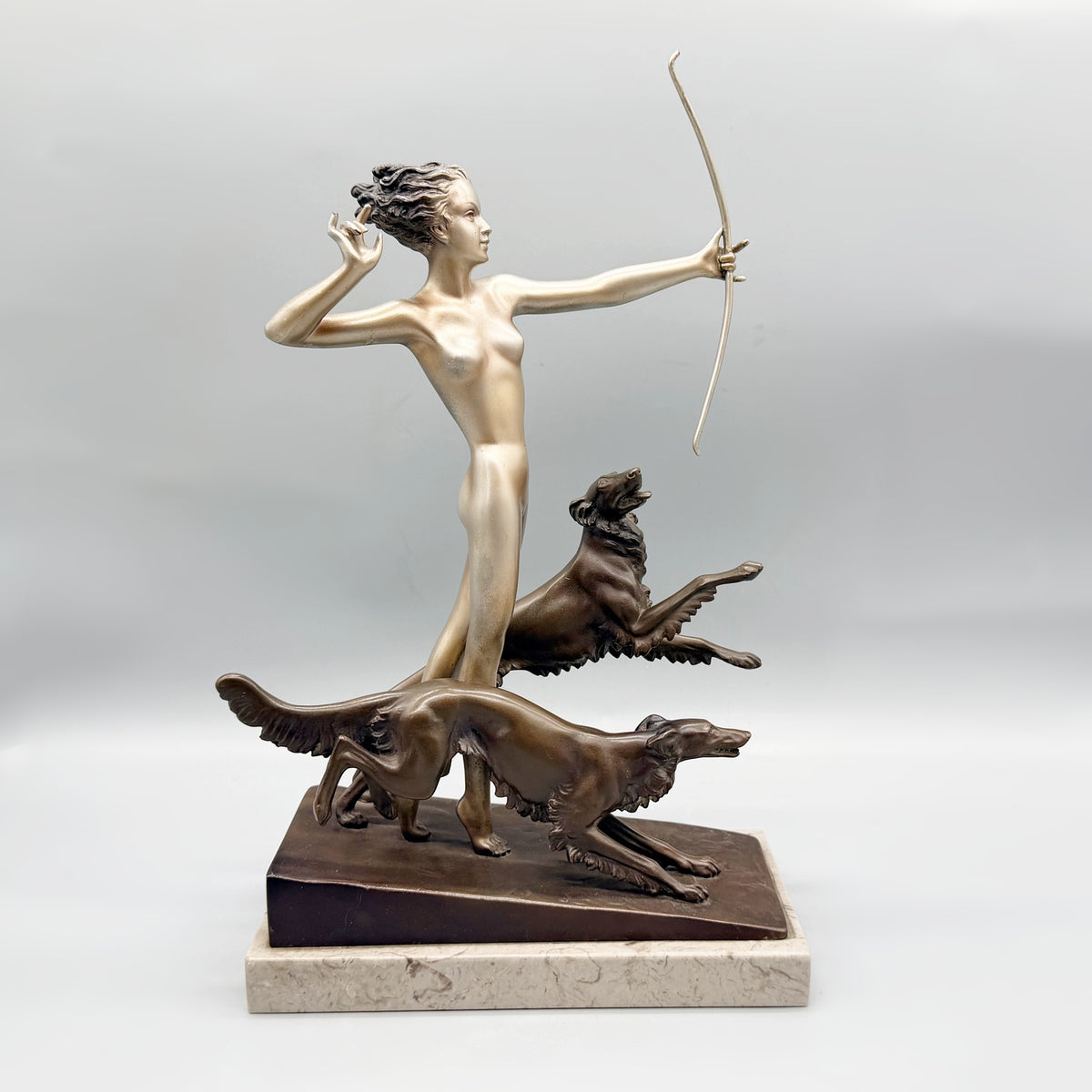 Diana the Huntress Josef Lorenzl Art Deco Bronze Sculpture - Markies Antiques Ltd