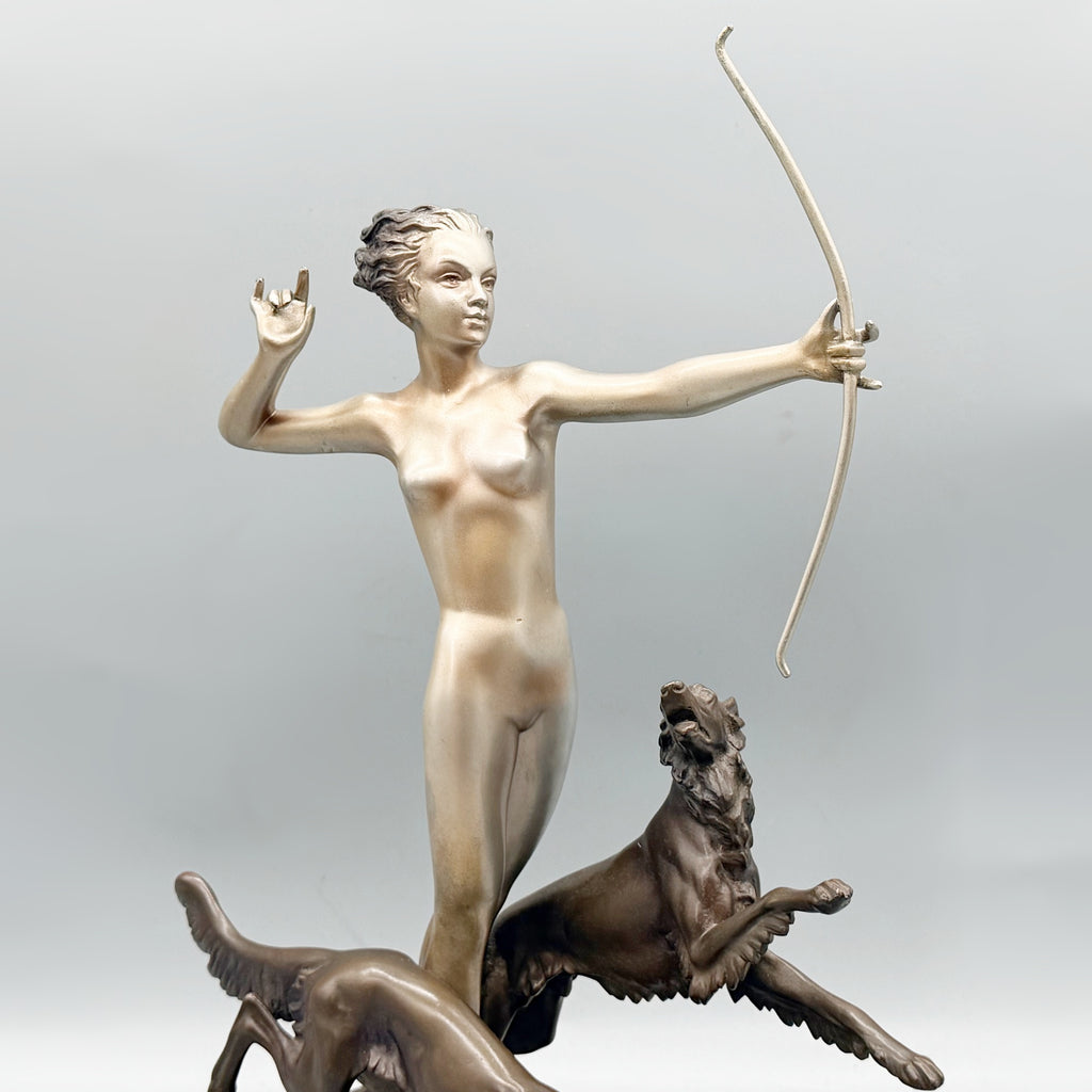 Diana the Huntress Josef Lorenzl Art Deco Bronze Sculpture - Markies Antiques Ltd