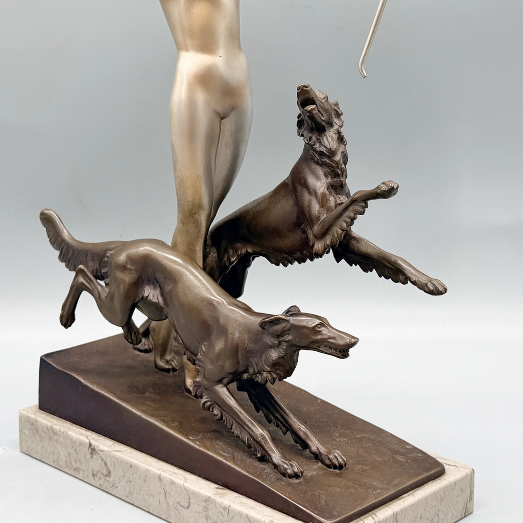 Diana the Huntress Josef Lorenzl Art Deco Bronze Sculpture - Markies Antiques Ltd