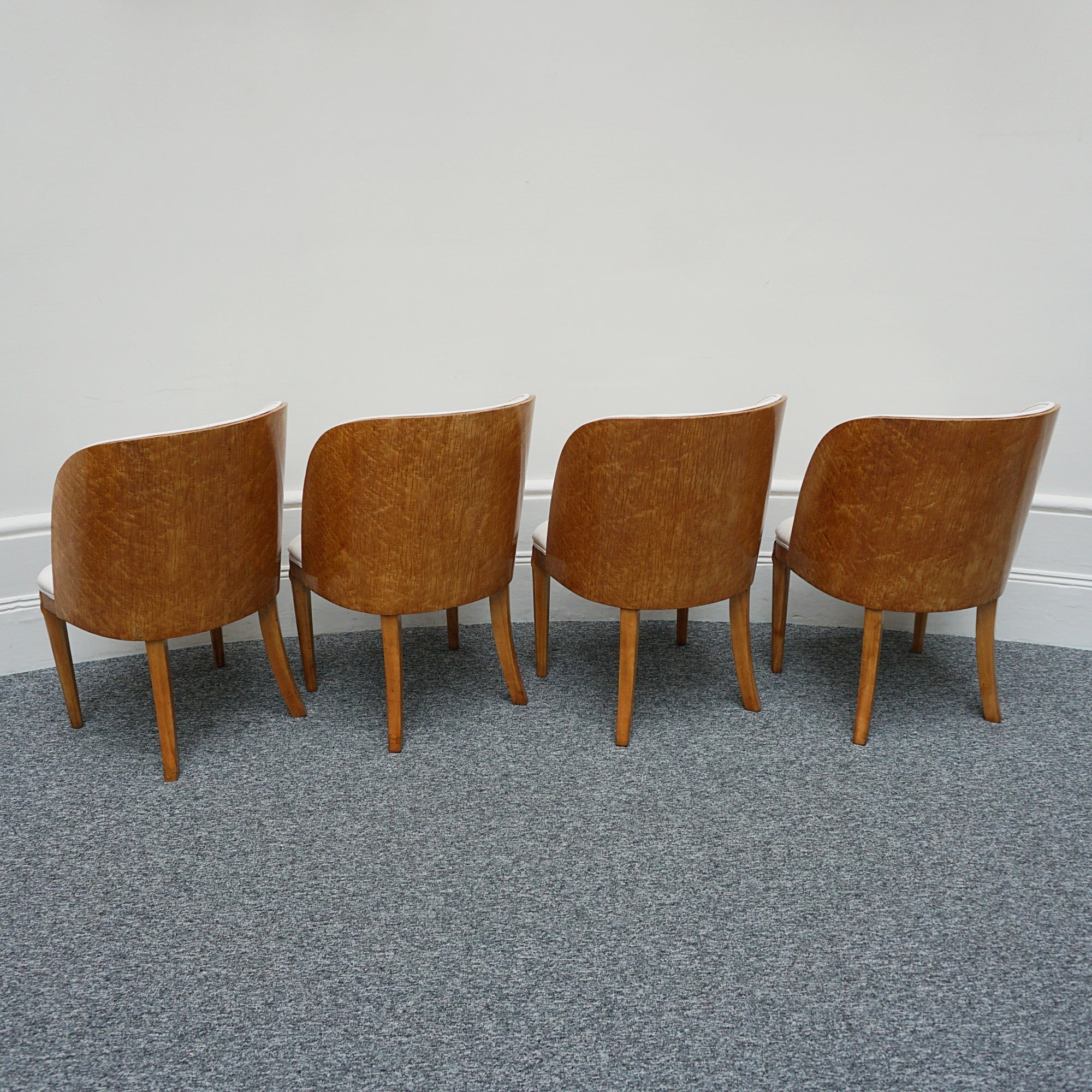 Vintage Birdseye Maple Harry & Lou Epstein Art Deco Six Seater Dining Suite - Jeroen Markies Art Deco 