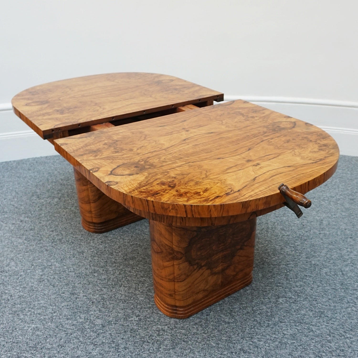 Art Deco Eight Seater Extendable Dining Suite by Heal's of London, Burr Walnut - Jeroen Markies Art Deco