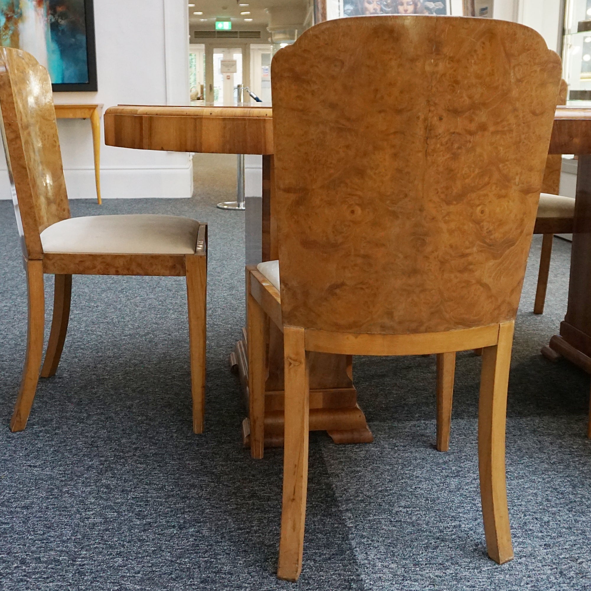 Art Deco Burr Walnut 6 Seater Dining Suite - Jeroen Markies Art Deco