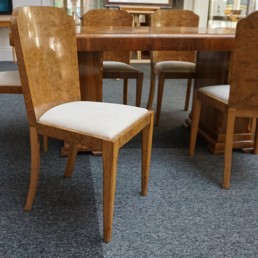 Art Deco Burr Walnut 6 Seater Dining Suite - Jeroen Markies Art Deco