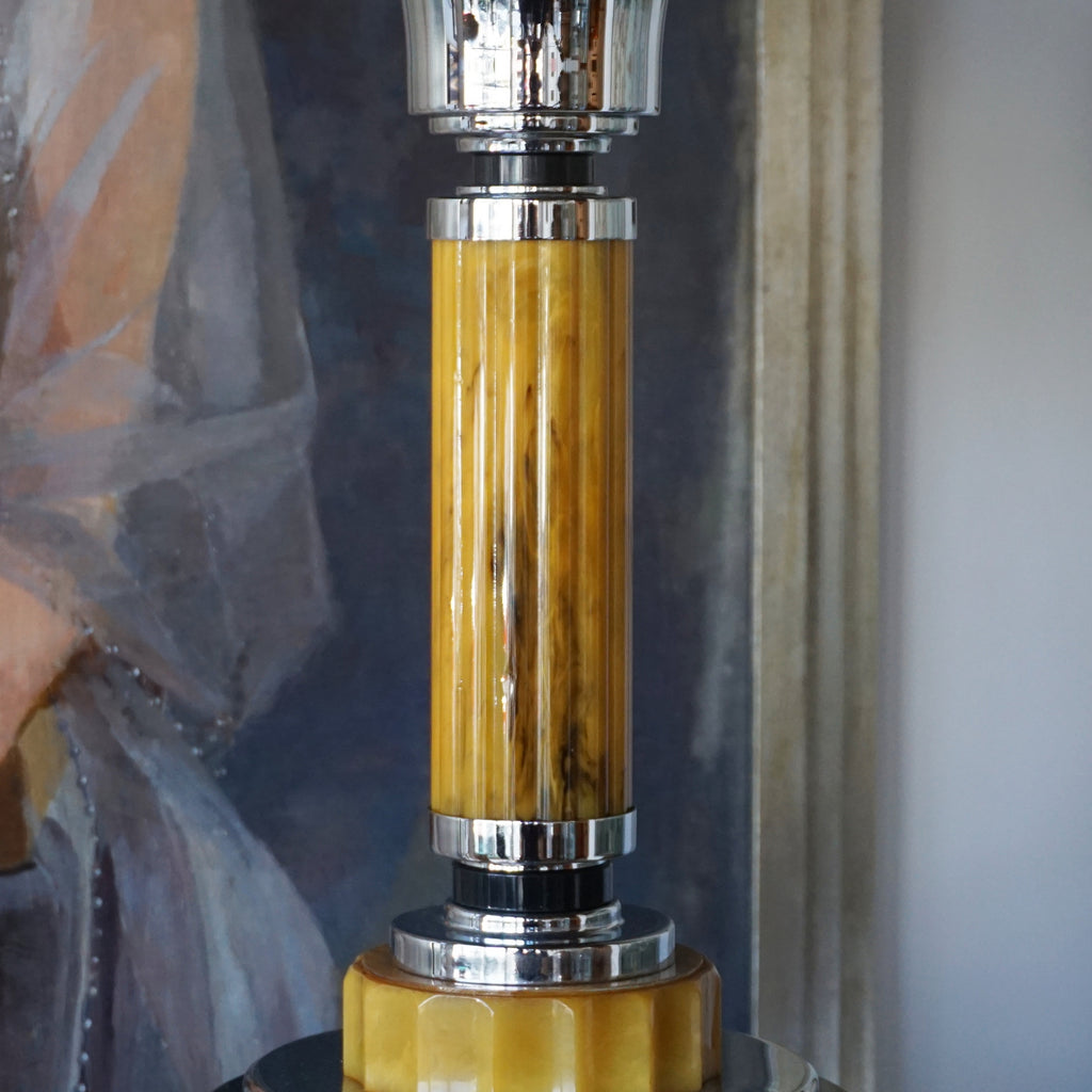 Stunning Orange Marbled Bakelite Art Deco Lamp - Jeroen Markies Art Deco