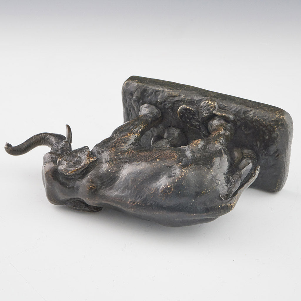 A Barye Mid-19th Century Original Bronze Sculpture of a Asian Elephant with Raised Trunk - Jeroen Markies Art Deco