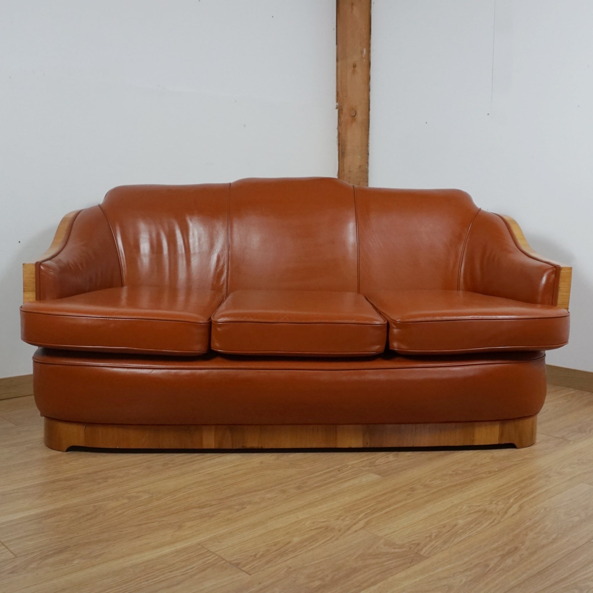 Art Deco Burr Walnut Wraparound Sofa - Markies Antiques Ltd