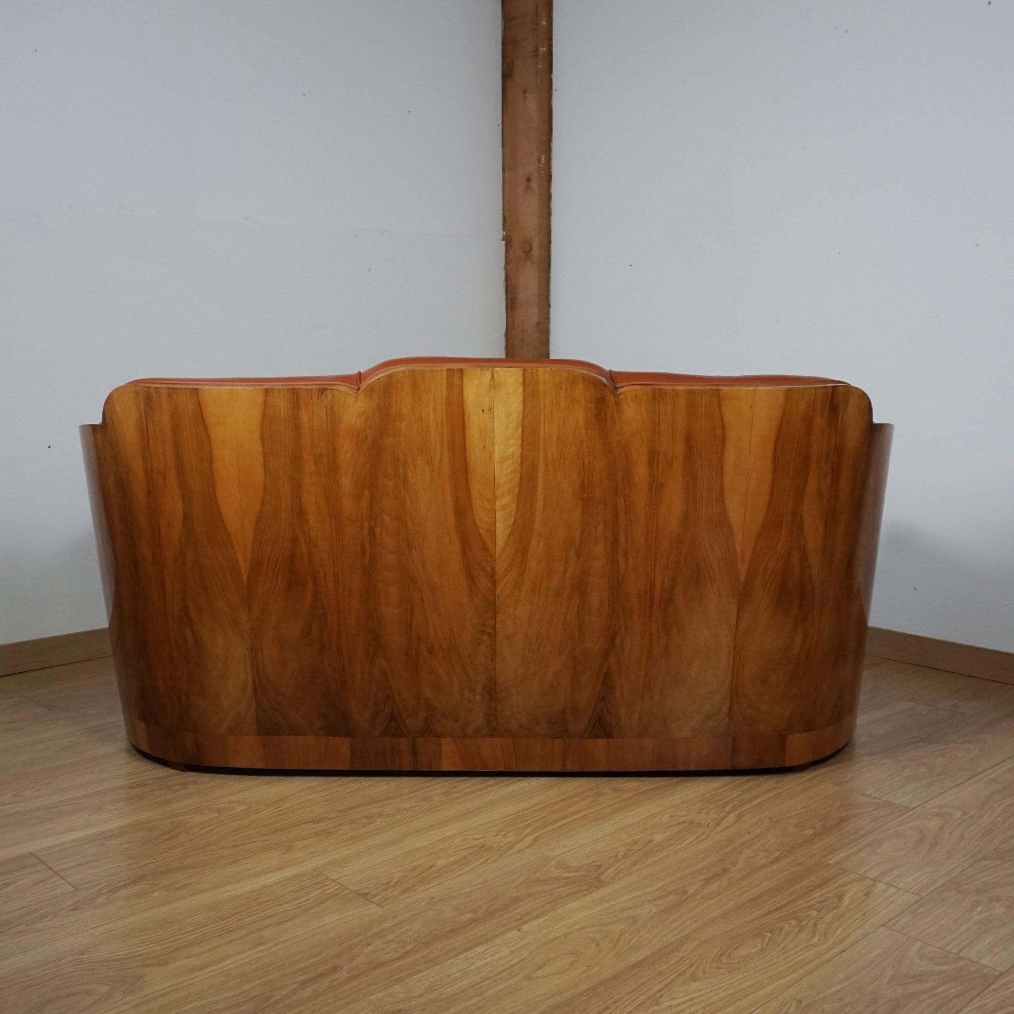 Art Deco Burr Walnut Wraparound Sofa - Markies Antiques Ltd