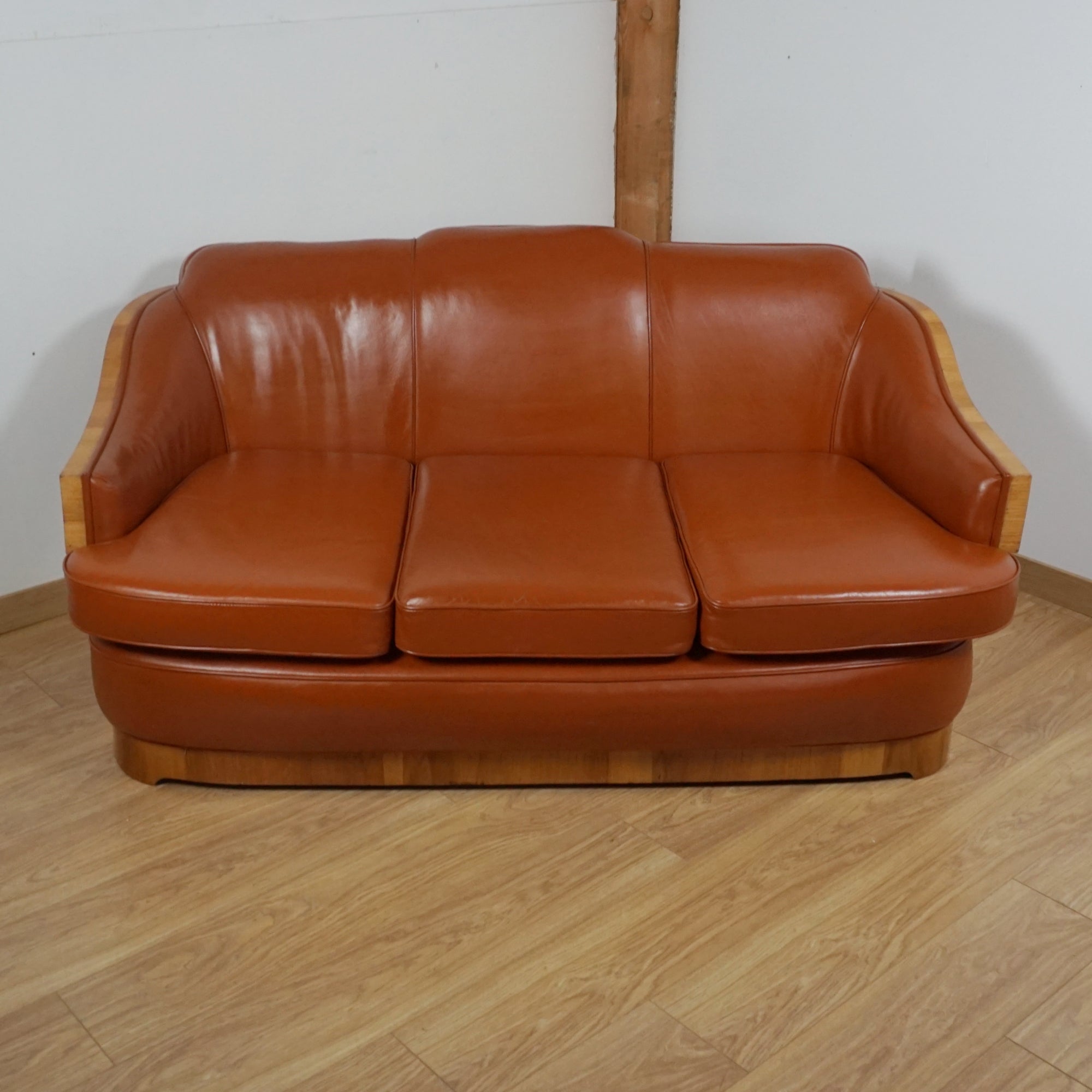 Art Deco Burr Walnut Wraparound Sofa - Markies Antiques Ltd