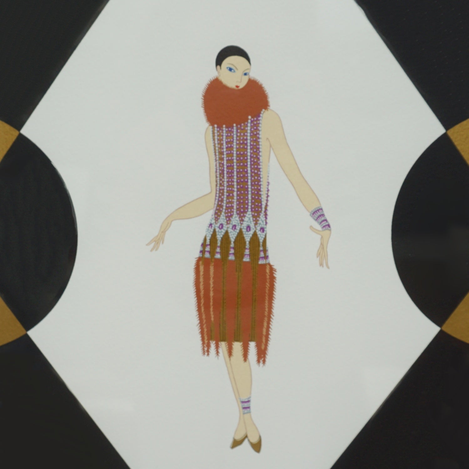 An Art Deco lithograph by Romain de Tirtoff