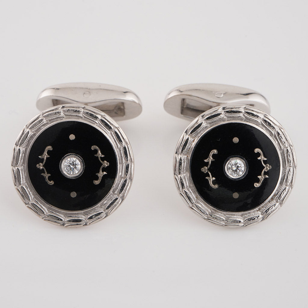 Fabergé Diamond and enamel cufflinks - Jeroen Markies Art Deco