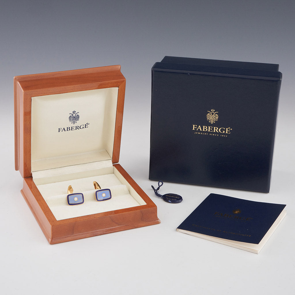 Fabergé Enamel and Diamond Cufflinks - Jeroen Markies Art Deco