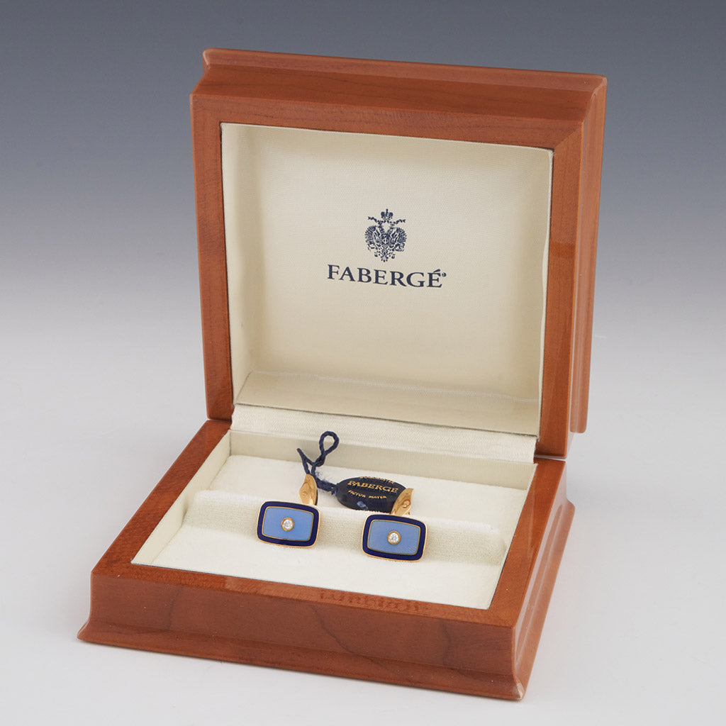 Fabergé Enamel and Diamond Cufflinks - Jeroen Markies Art Deco