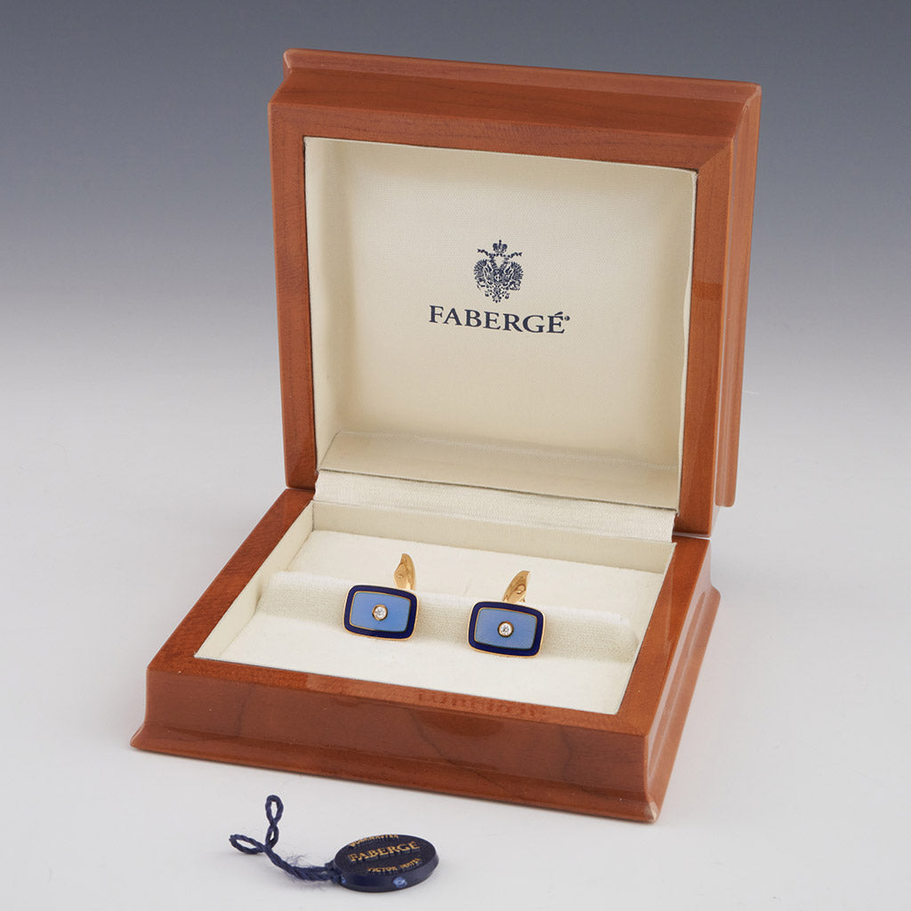 Fabergé Enamel and Diamond Cufflinks - Jeroen Markies Art Deco