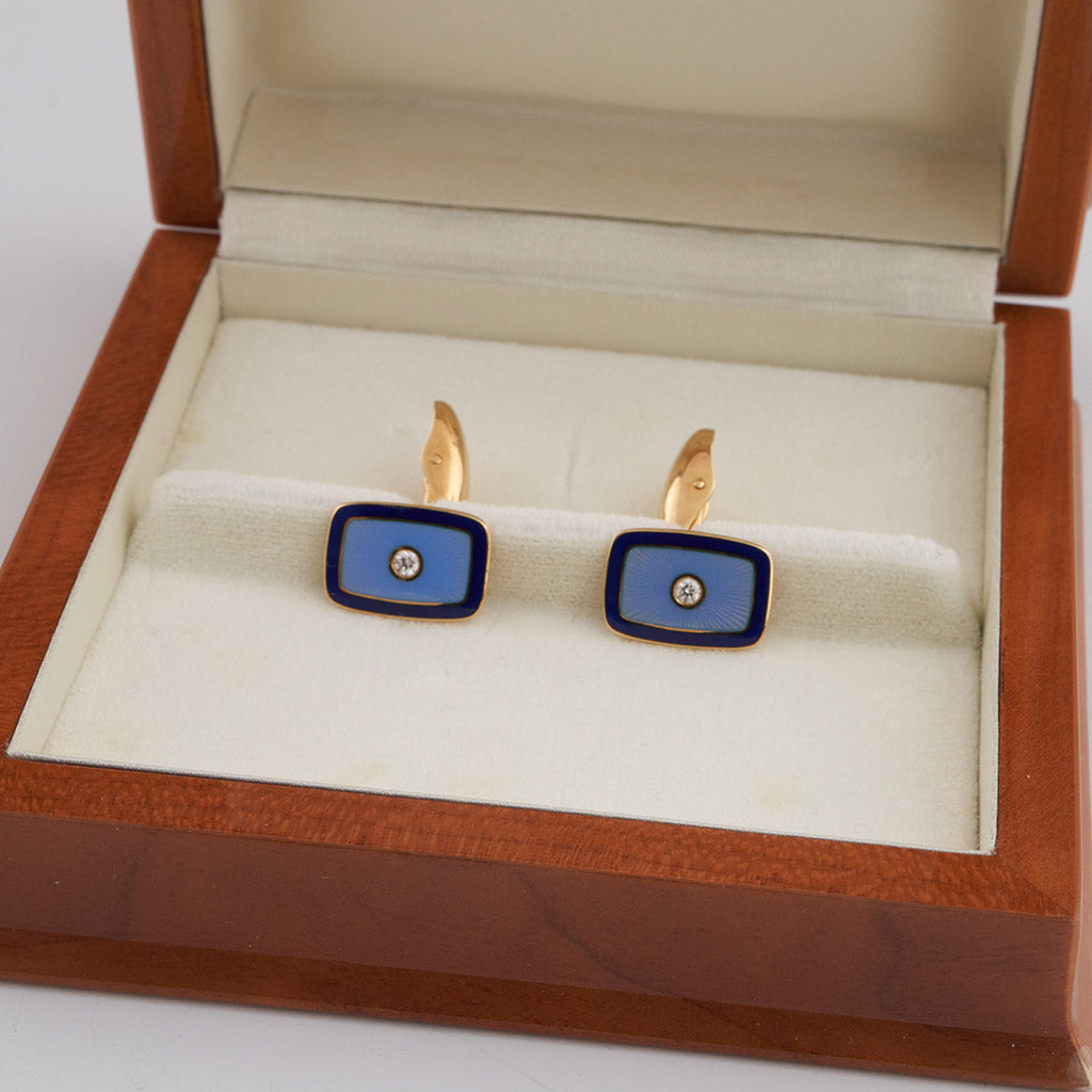 Fabergé Enamel and Diamond Cufflinks - Jeroen Markies Art Deco