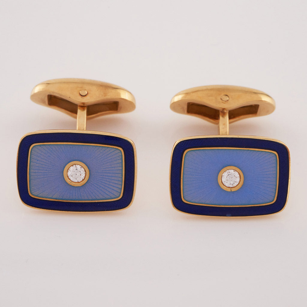 Fabergé Enamel and Diamond Cufflinks - Jeroen Markies Art Deco