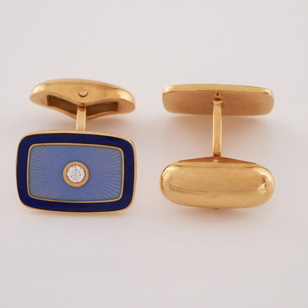 Fabergé Enamel and Diamond Cufflinks - Jeroen Markies Art Deco