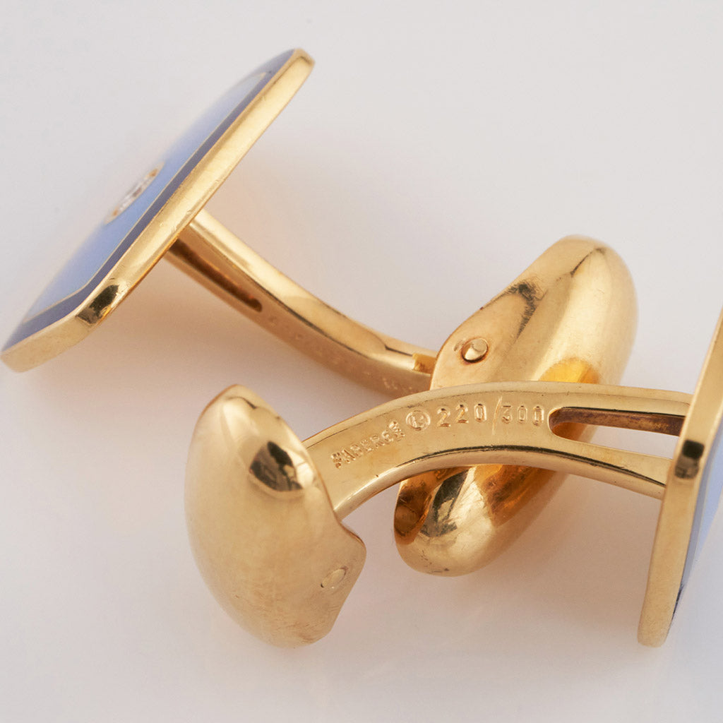 Fabergé Enamel and Diamond Cufflinks - Jeroen Markies Art Deco