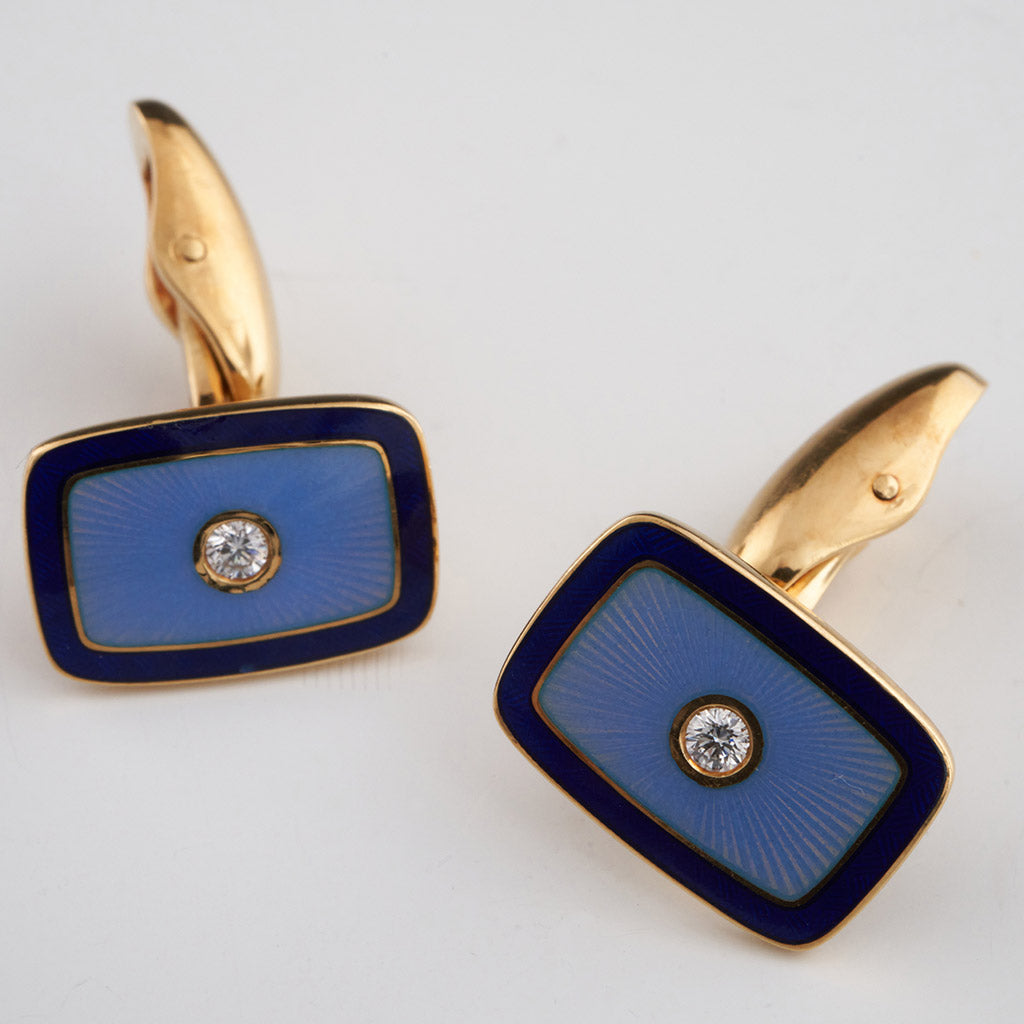 Fabergé Enamel and Diamond Cufflinks - Jeroen Markies Art Deco