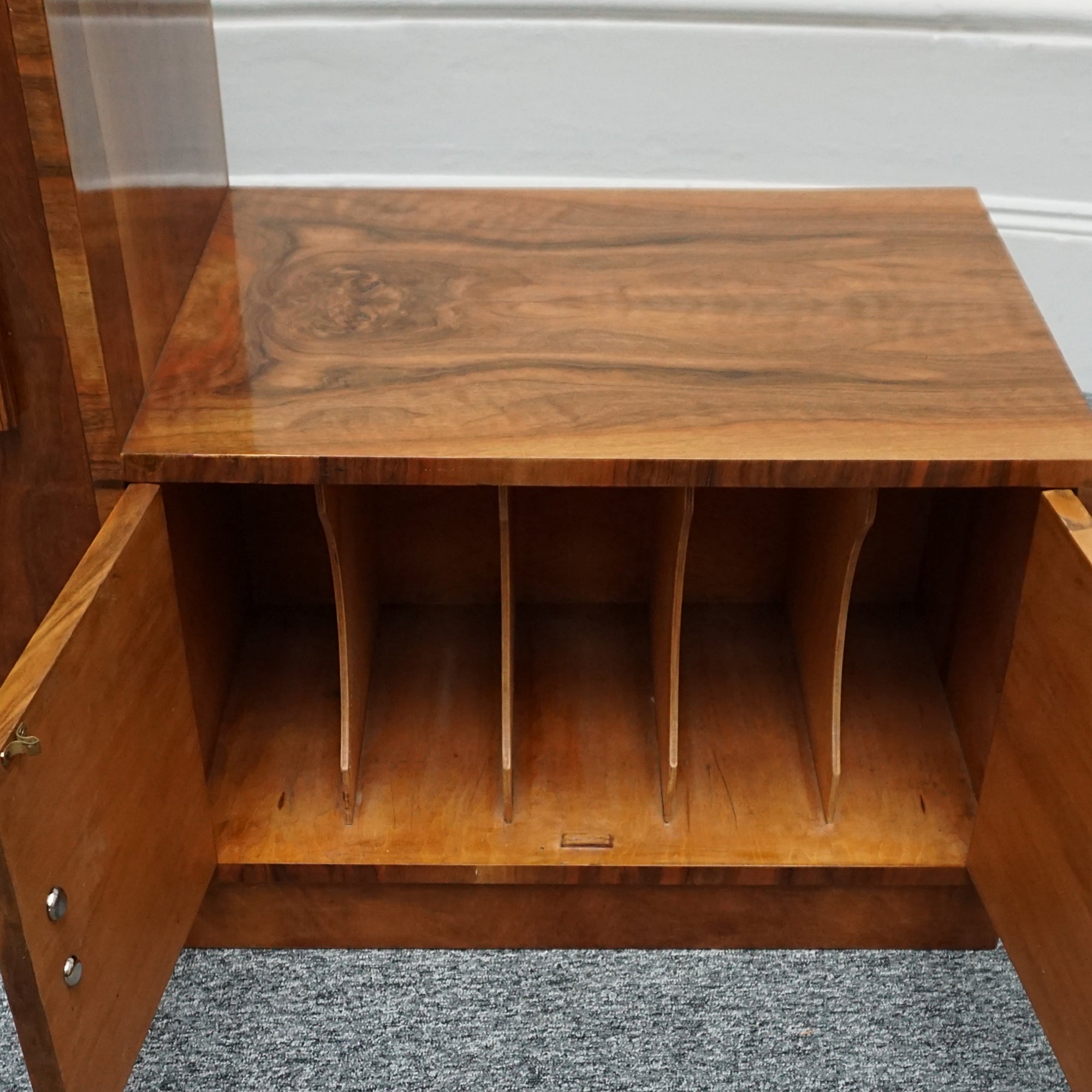 Vintage Art Deco Burr Walnut Filing Cabinet - Jeroen Markies Art Deco