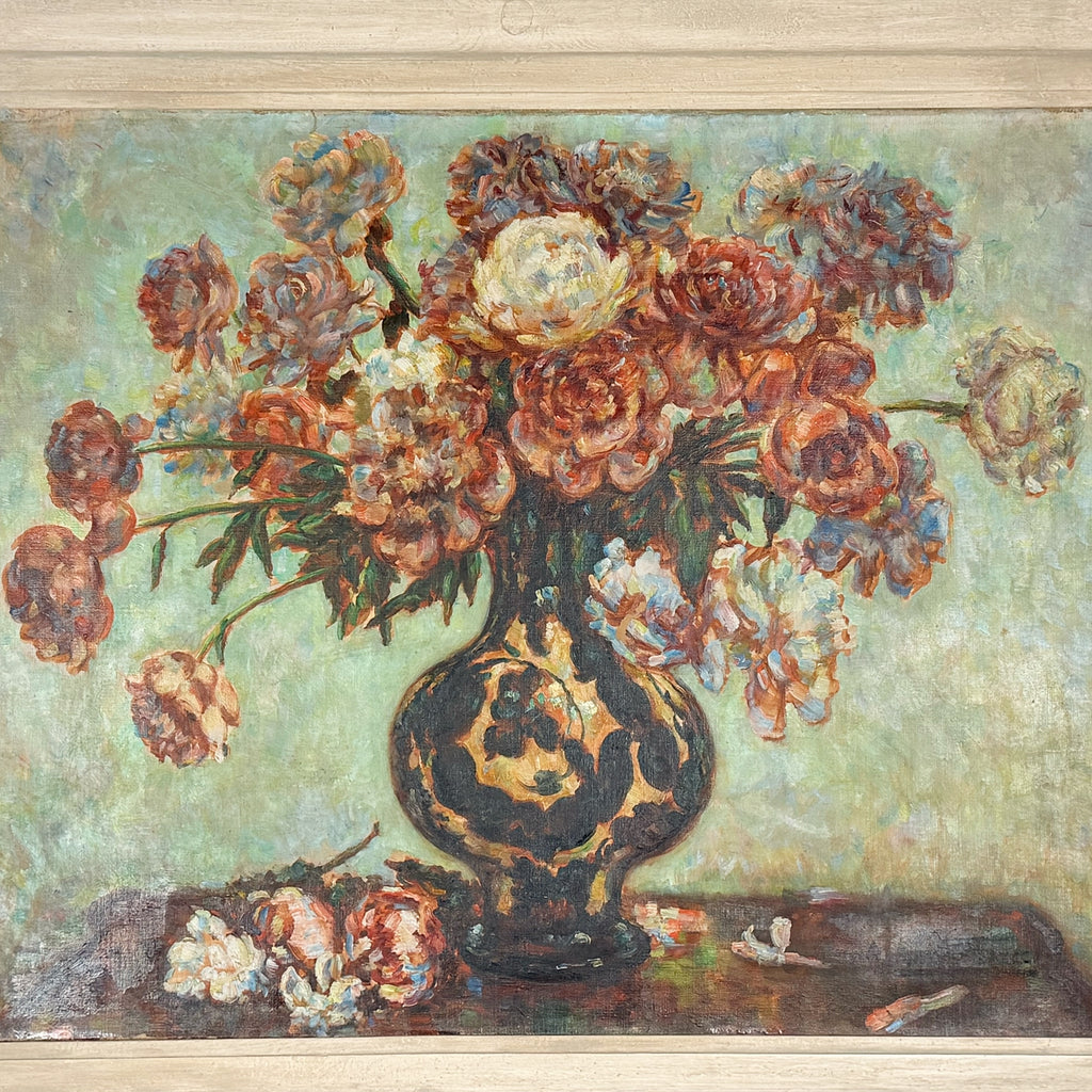 Large Early 20th Century Floral Still Life - Antoine Ferracci - Markies Antiques Ltd