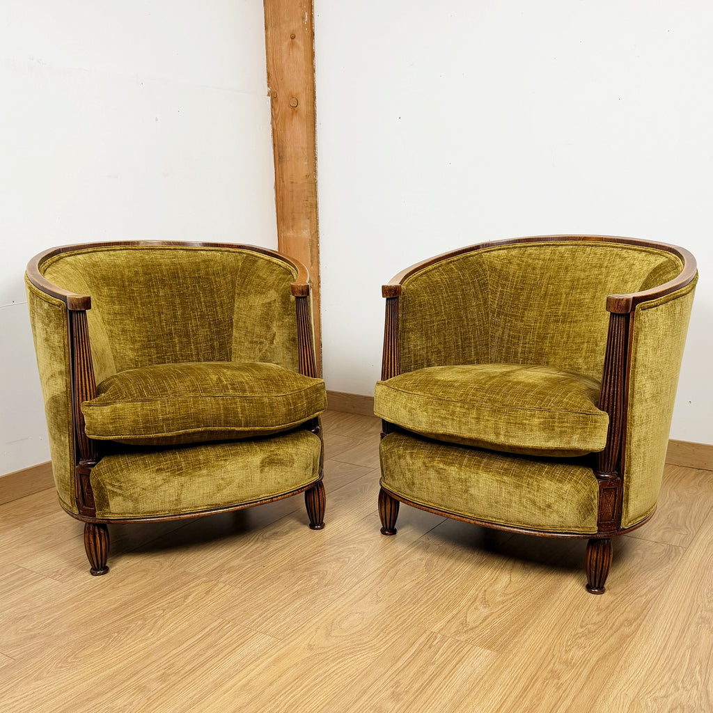 French Art Deco Club Chairs Attributed to Paul Follot | Markies Antiques Ltd
