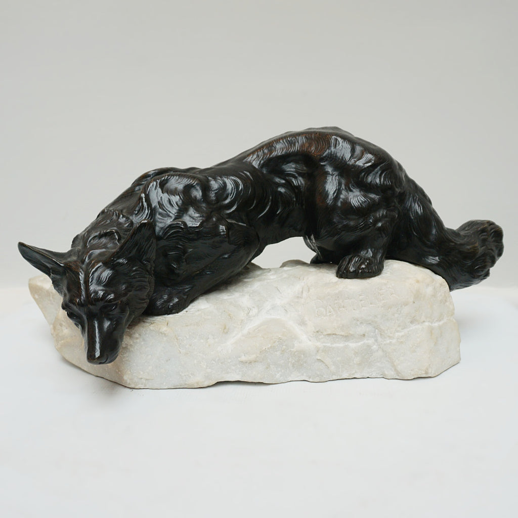 Bronze sculpture of a fox by Bartelier - Jeroen Markies Art Deco