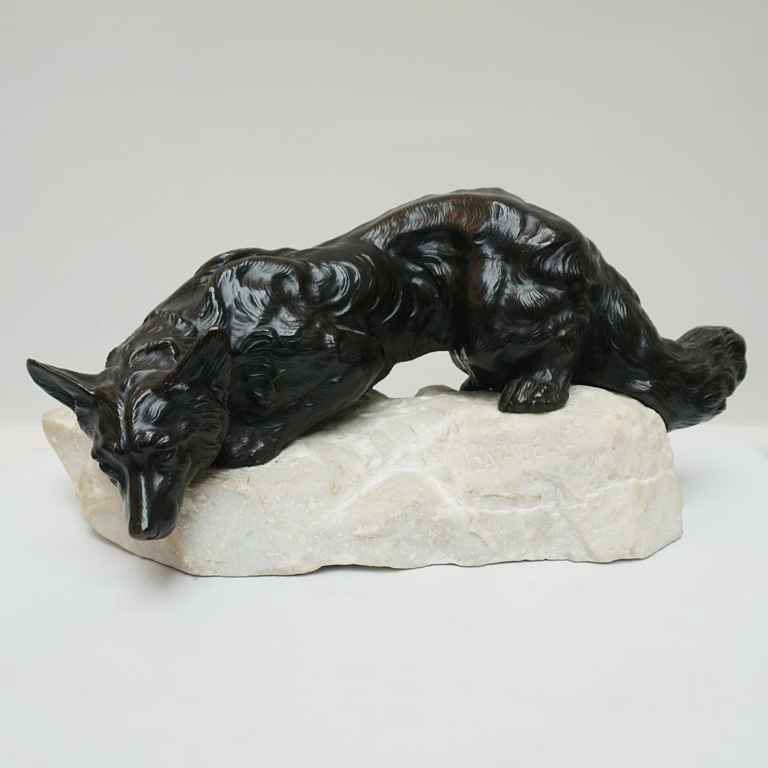 Bronze sculpture of a fox by Bartelier - Jeroen Markies Art Deco