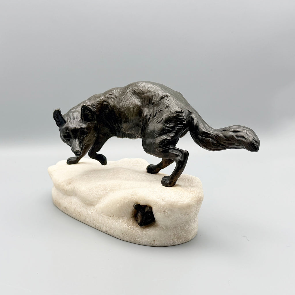 Fox and Rabbit Bronze and Marble Sculpture by Clovis Masson French Sculpture | Markies Antiques Ltd