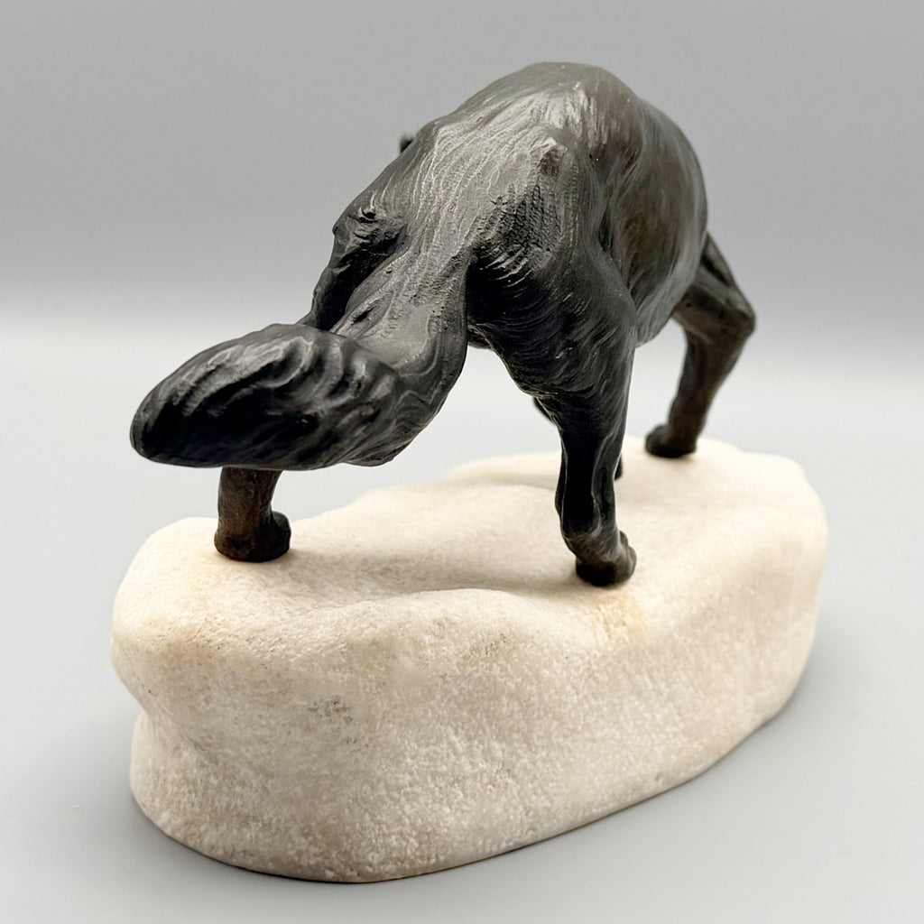 Fox and Rabbit Bronze and Marble Sculpture by Clovis Masson French Sculpture | Markies Antiques Ltd