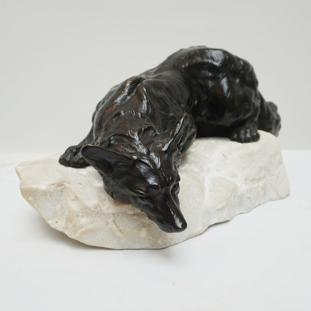 Bronze sculpture of a fox by Bartelier - Jeroen Markies Art Deco