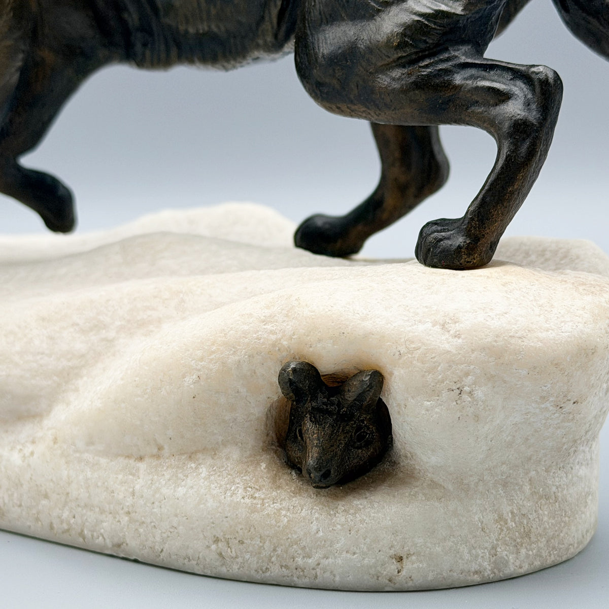 Fox and Rabbit Bronze and Marble Sculpture by Clovis Masson French Sculpture | Markies Antiques Ltd