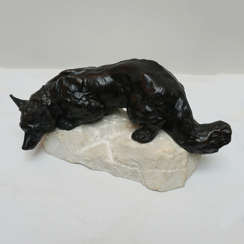 Bronze sculpture of a fox by Bartelier - Jeroen Markies Art Deco
