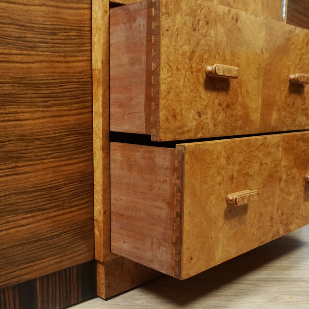 Stunning Walnut and Macassar Ebony Gentlemen's Wardrobe - Original Art Deco Cabinets - Jeroen Markies Art Deco