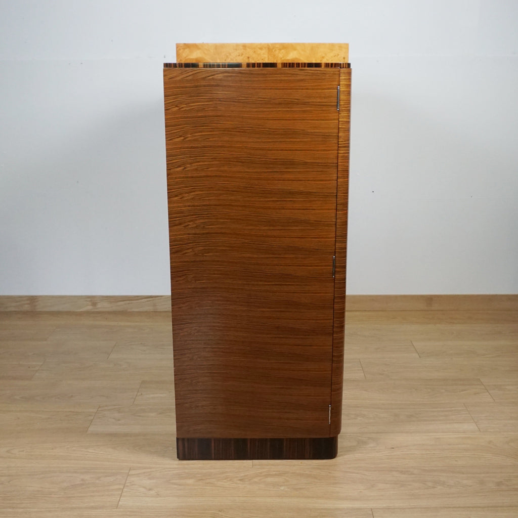 Stunning Walnut and Macassar Ebony Gentlemen's Wardrobe - Original Art Deco Cabinets - Jeroen Markies Art Deco