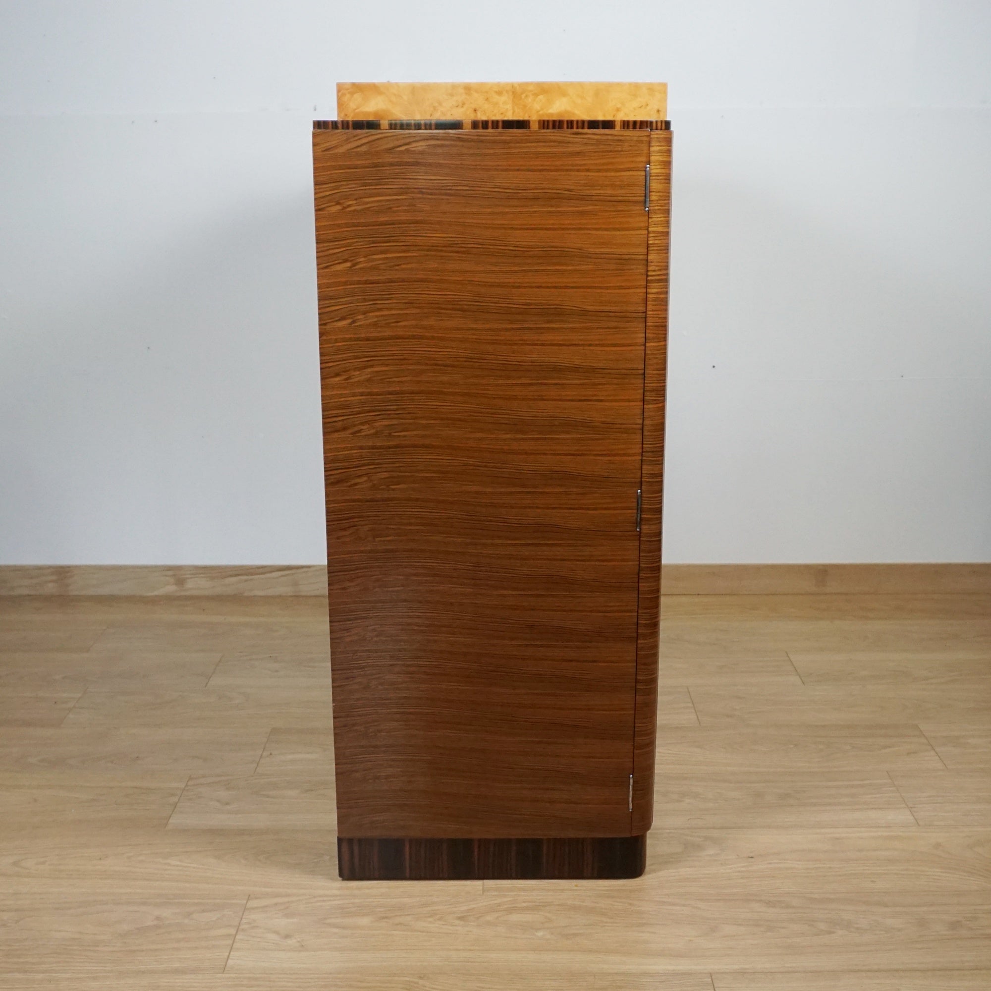 Stunning Walnut and Macassar Ebony Gentlemen's Wardrobe - Original Art Deco Cabinets - Jeroen Markies Art Deco
