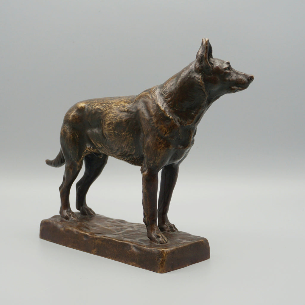 Bronze German Shepard by Amédéé Charles Loyseau