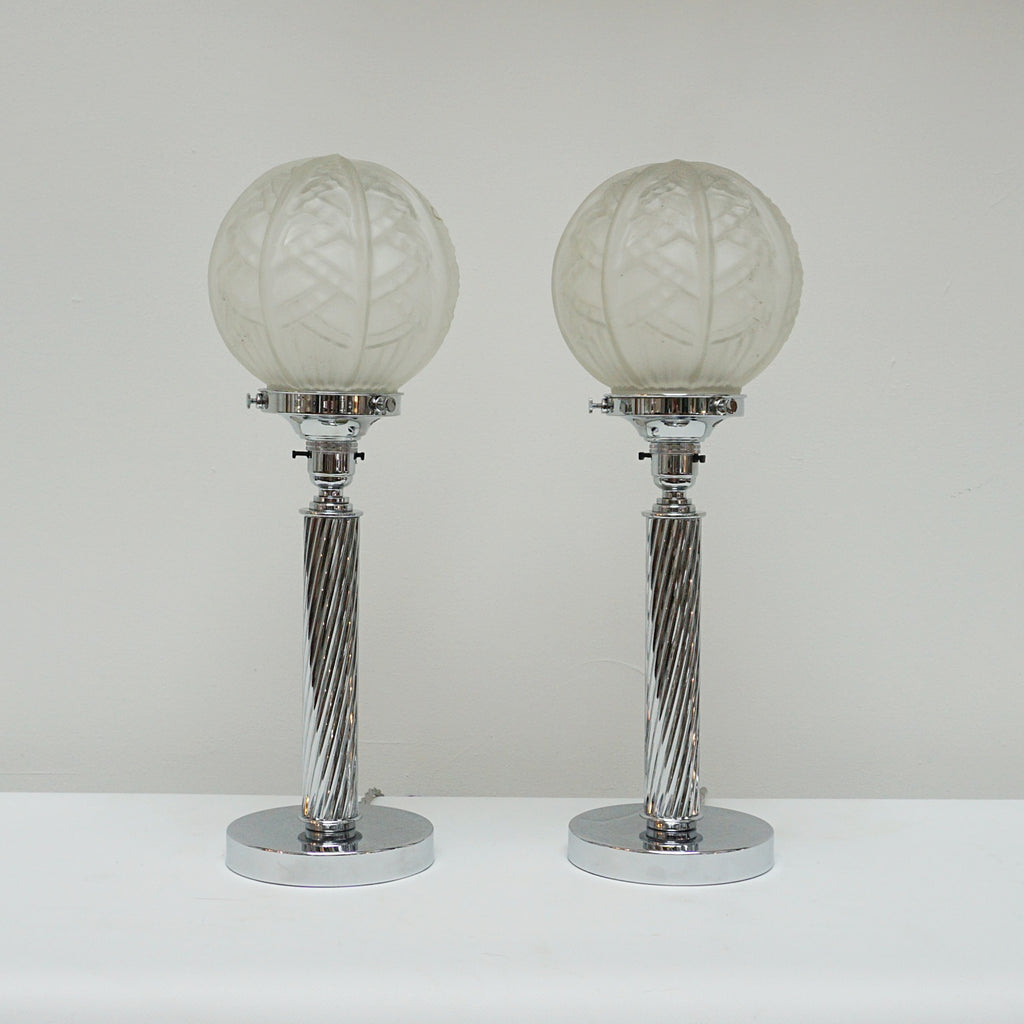 Pair of chrome table lamps - Jeroen Markies Art Deco