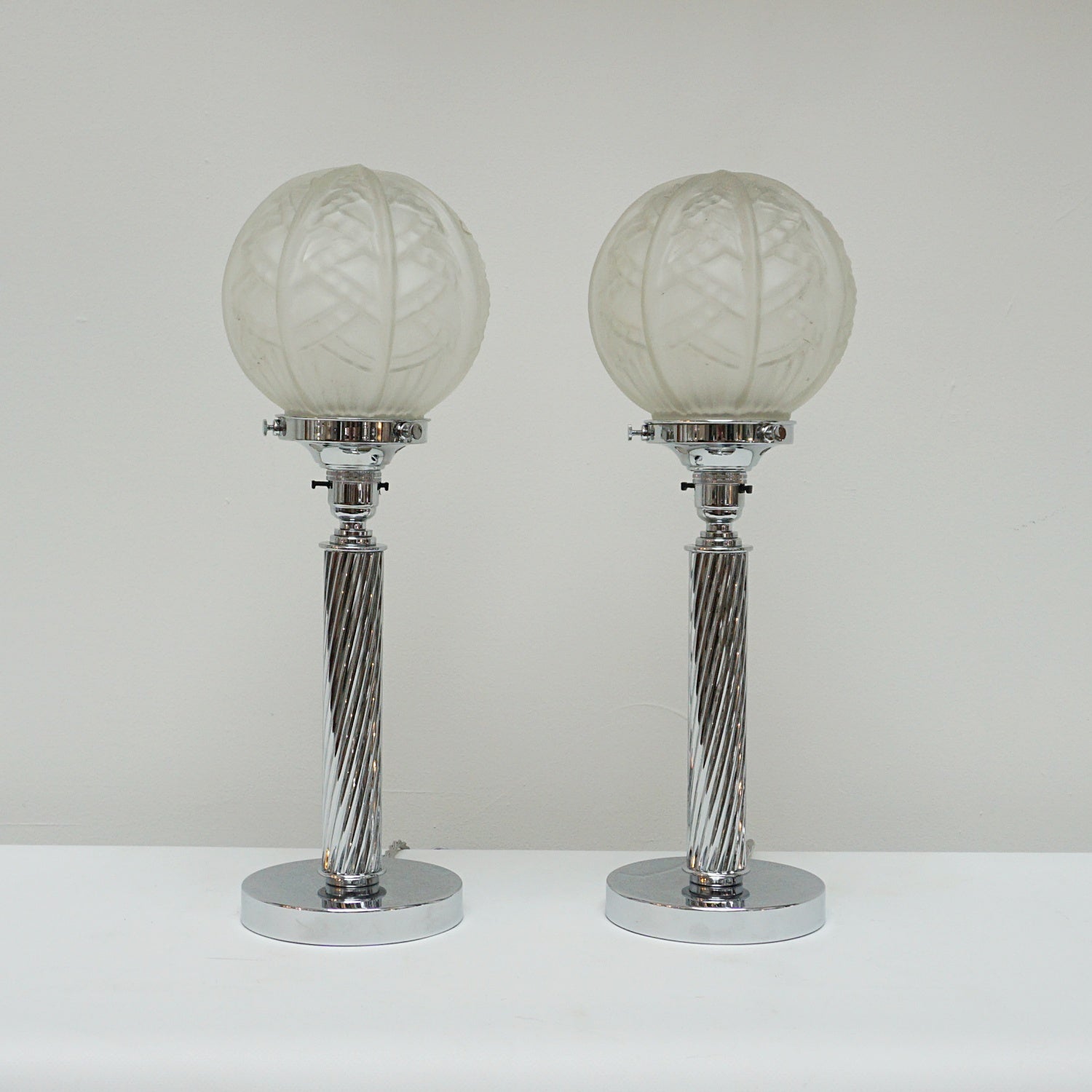 Pair of chrome table lamps - Jeroen Markies Art Deco