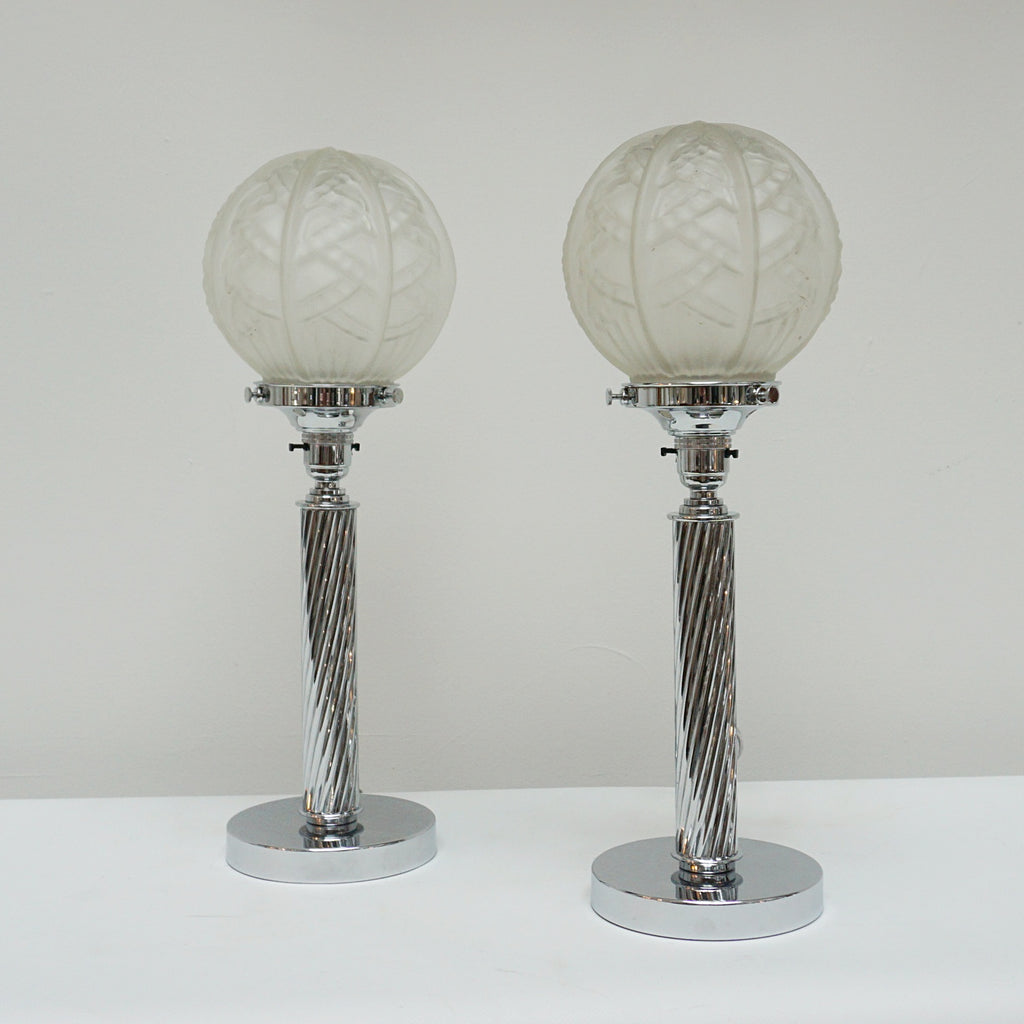 Pair of chrome table lamps - Jeroen Markies Art Deco