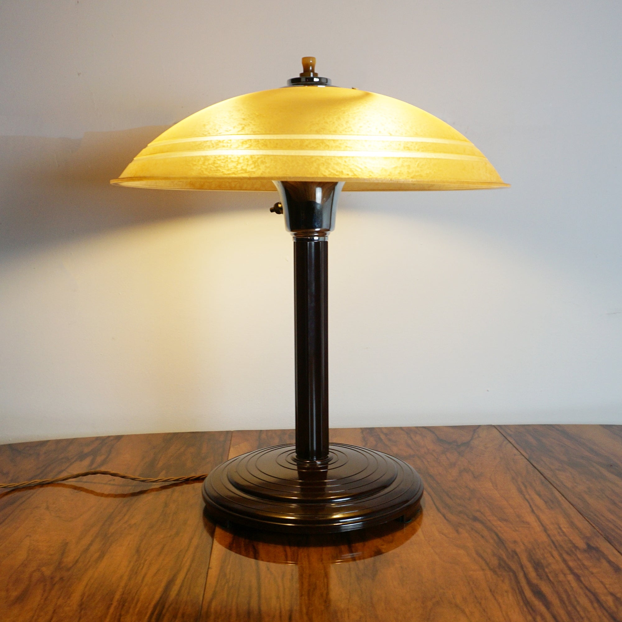Art Deco Glass and Bakelite Table Lamp - Markies Antiques ltd