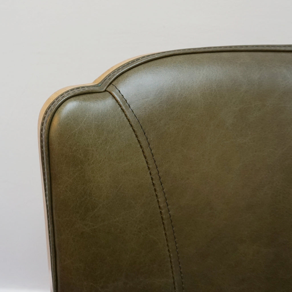 Hille Art Deco Side Chairs, Walnut veneers, 1930 Desk Chairs Bedroom Chairs. Green Leather - Jeroen Markies Art Deco