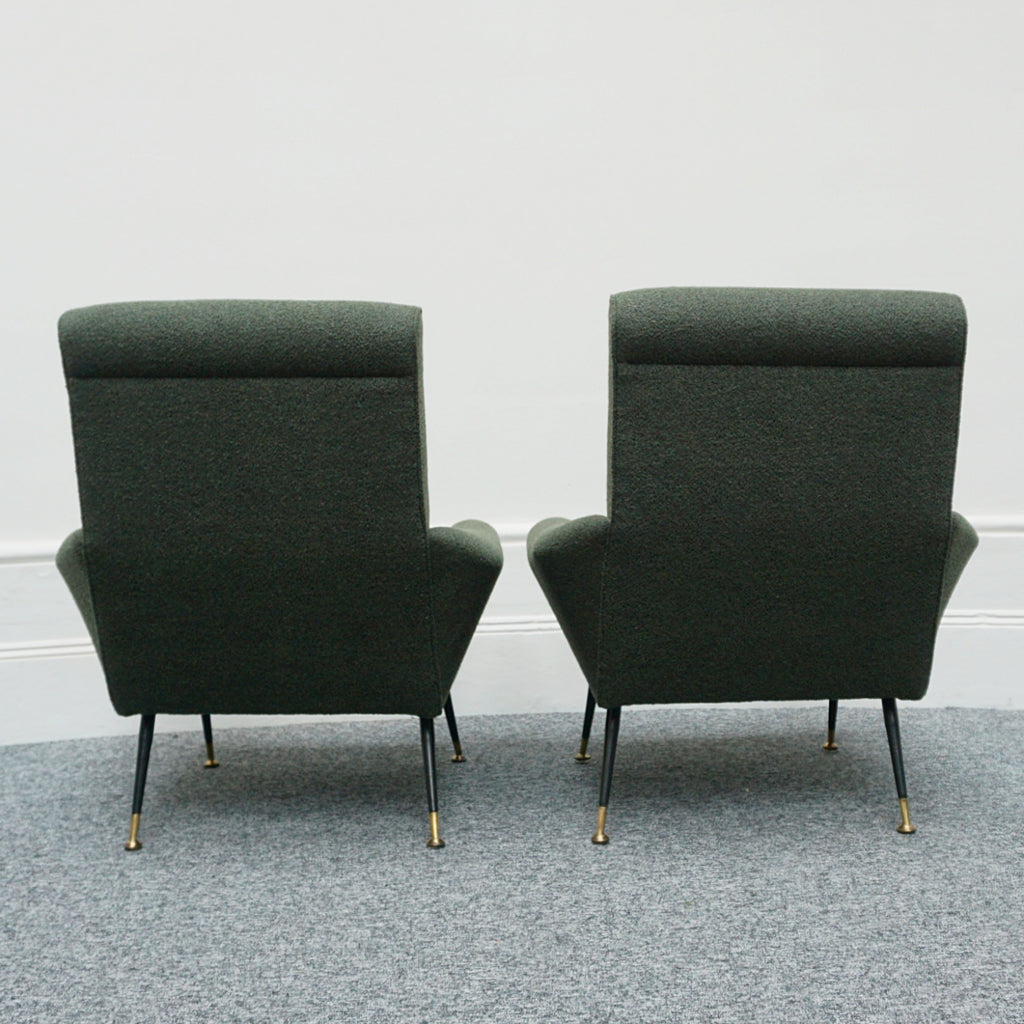 Pair of Lounge Chairs in Green Bouclé - Jeroen Markies Art Deco