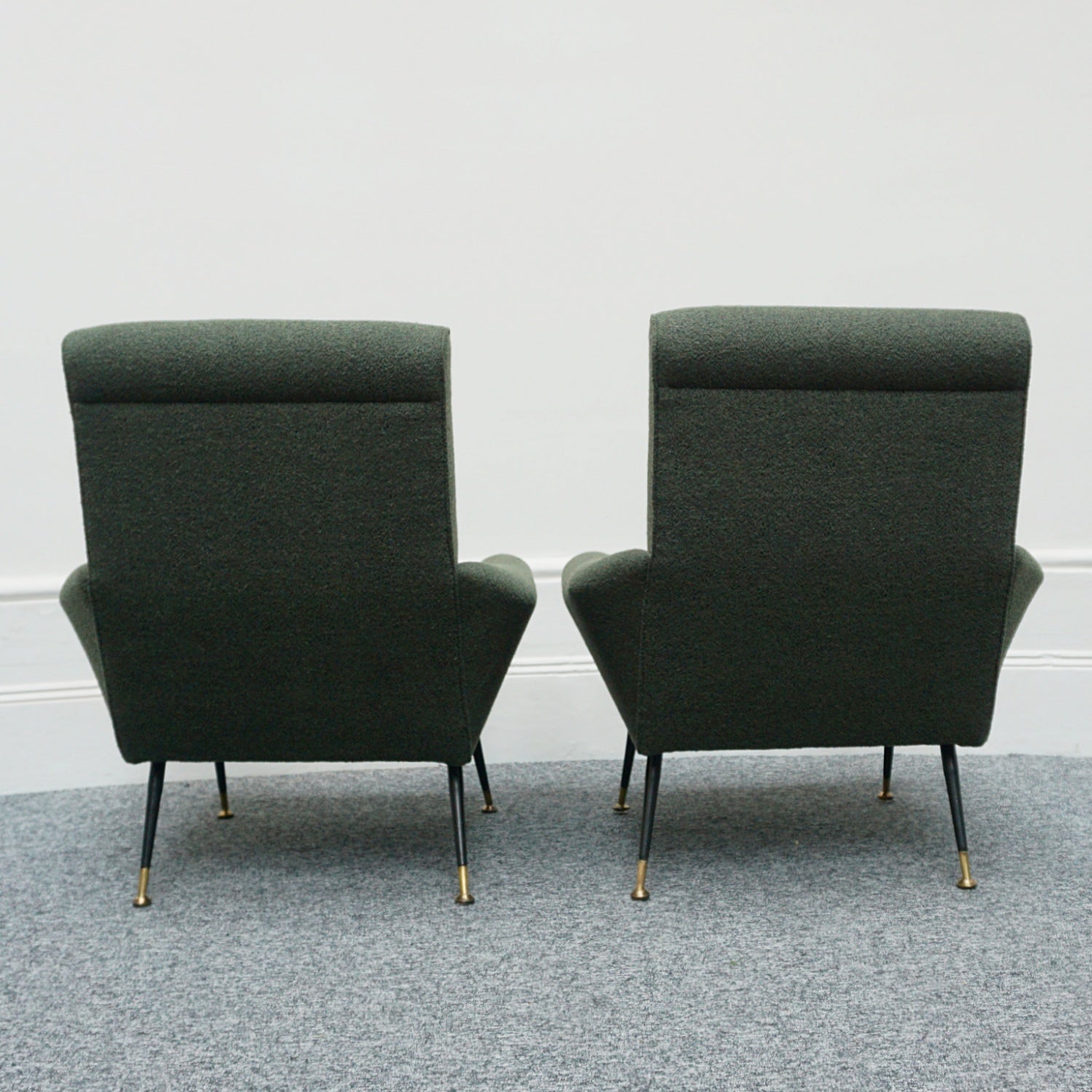 Pair of Lounge Chairs in Green Bouclé - Jeroen Markies Art Deco