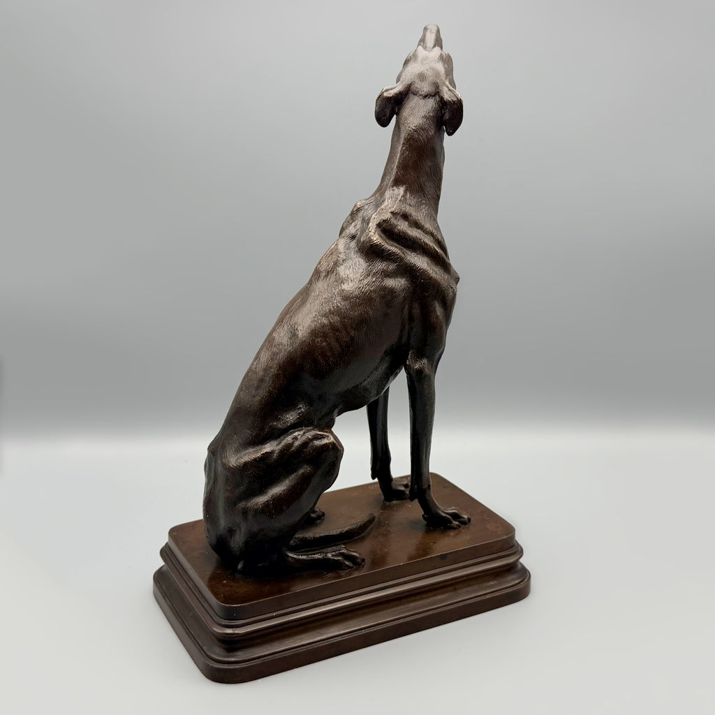 19th Century Bronze Sculpture of a Seated Greyhound by Alfred Dubacand | Markies Antiques Ltd