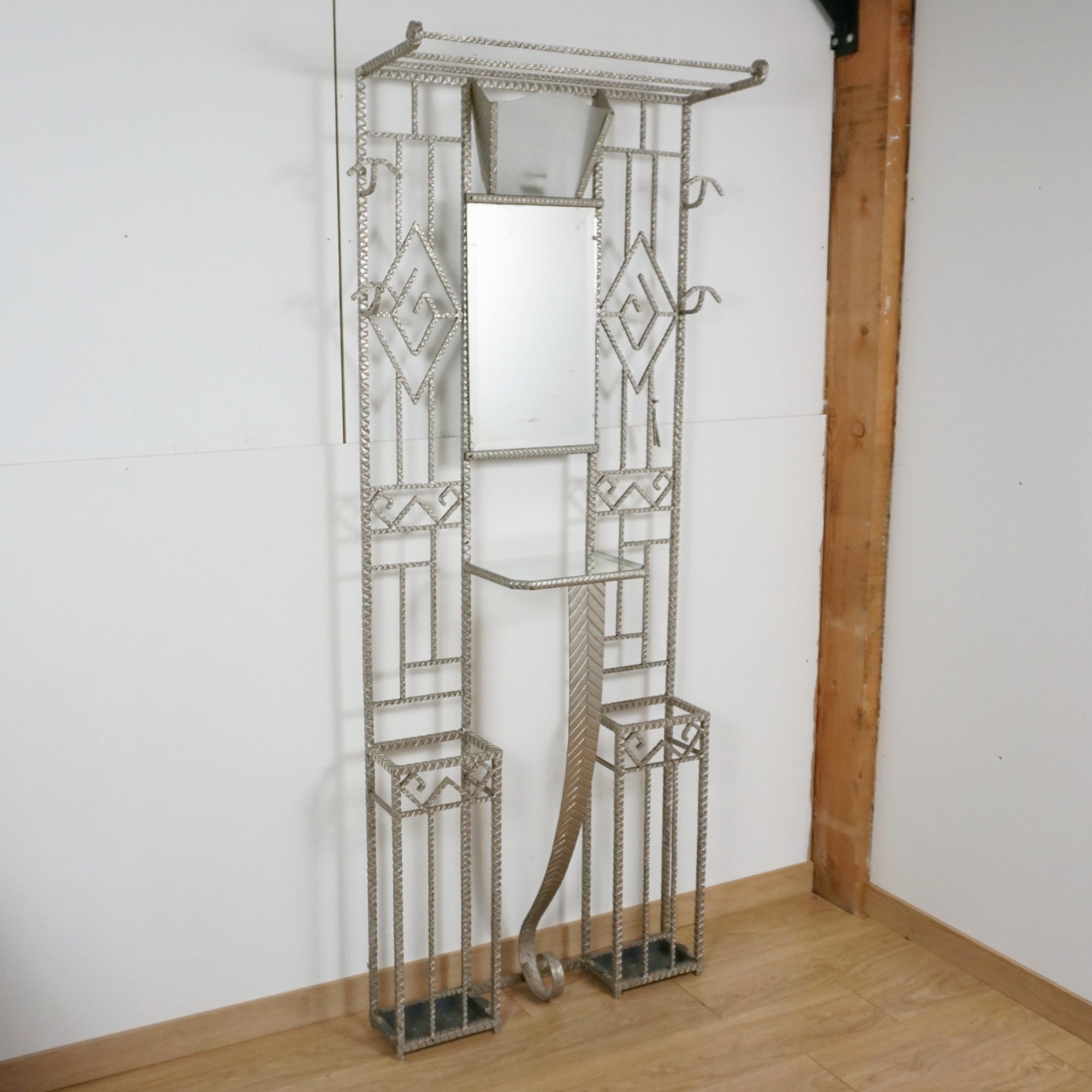 Art Deco Wrought Iron Hall Stand Console - Markies Antiques 